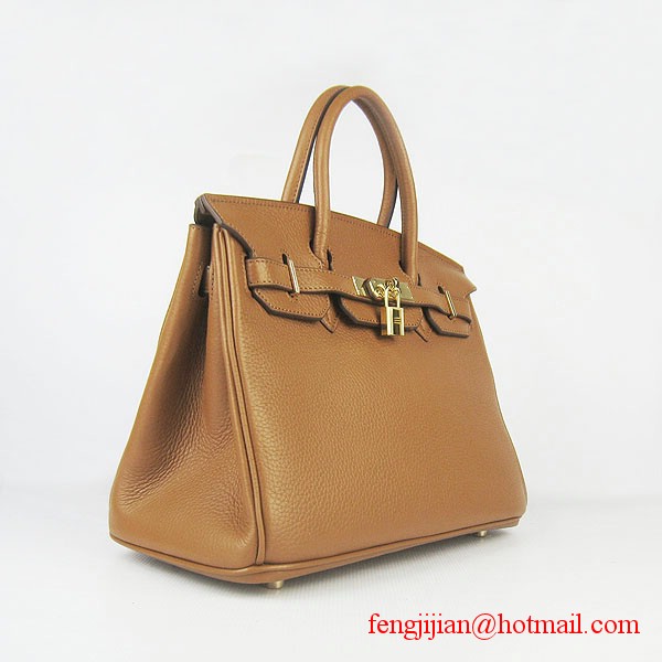 Hermes Birkin 30cm Togo Leather Bag Light Coffee 6088